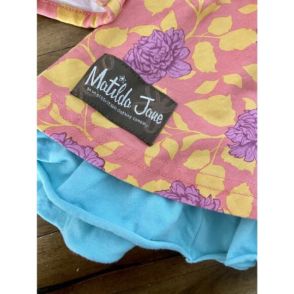 Matilda Jane Secret Fields Orange Blue Floral Citronella Knit Long Sleeve Dress - Picture 6 of 7